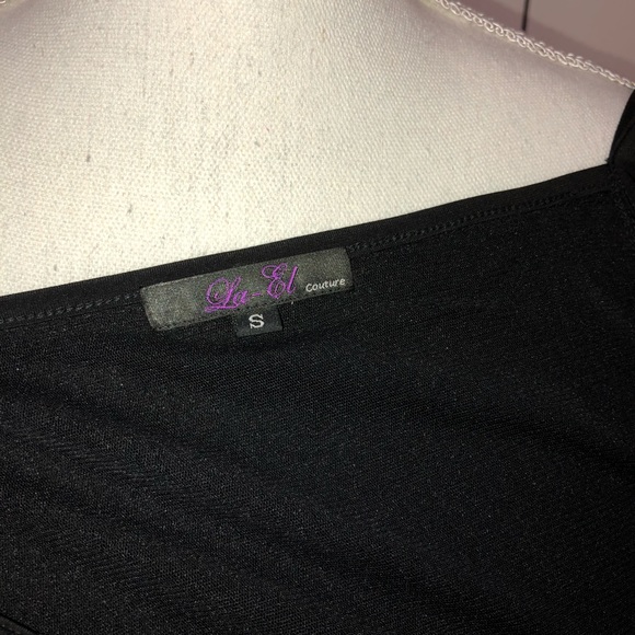 Black Sequence Top with Chiffon Sleeves - Picture 5 of 5